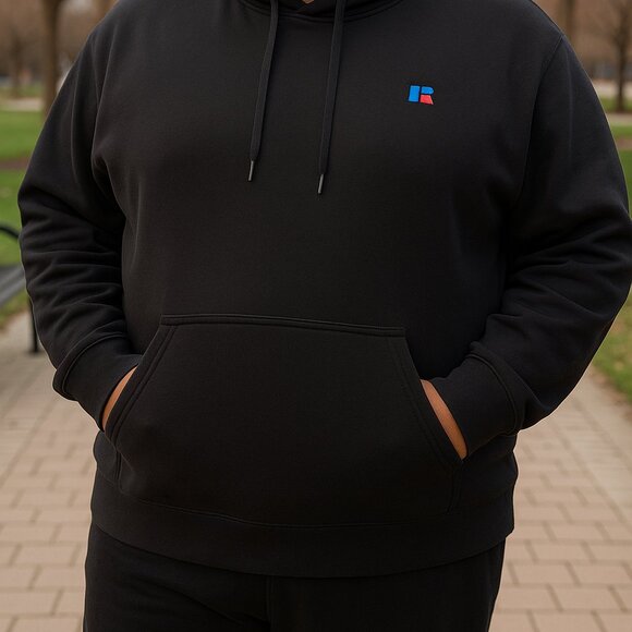 Russell Athletic Pullover Fleece Hoodie Black Men's XXL - Picture 1 of 6